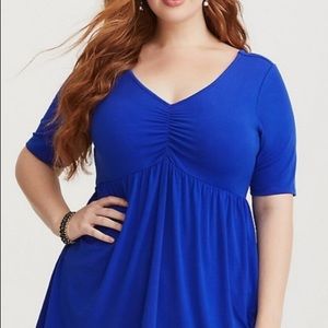 Blue Stretch Knit Tee